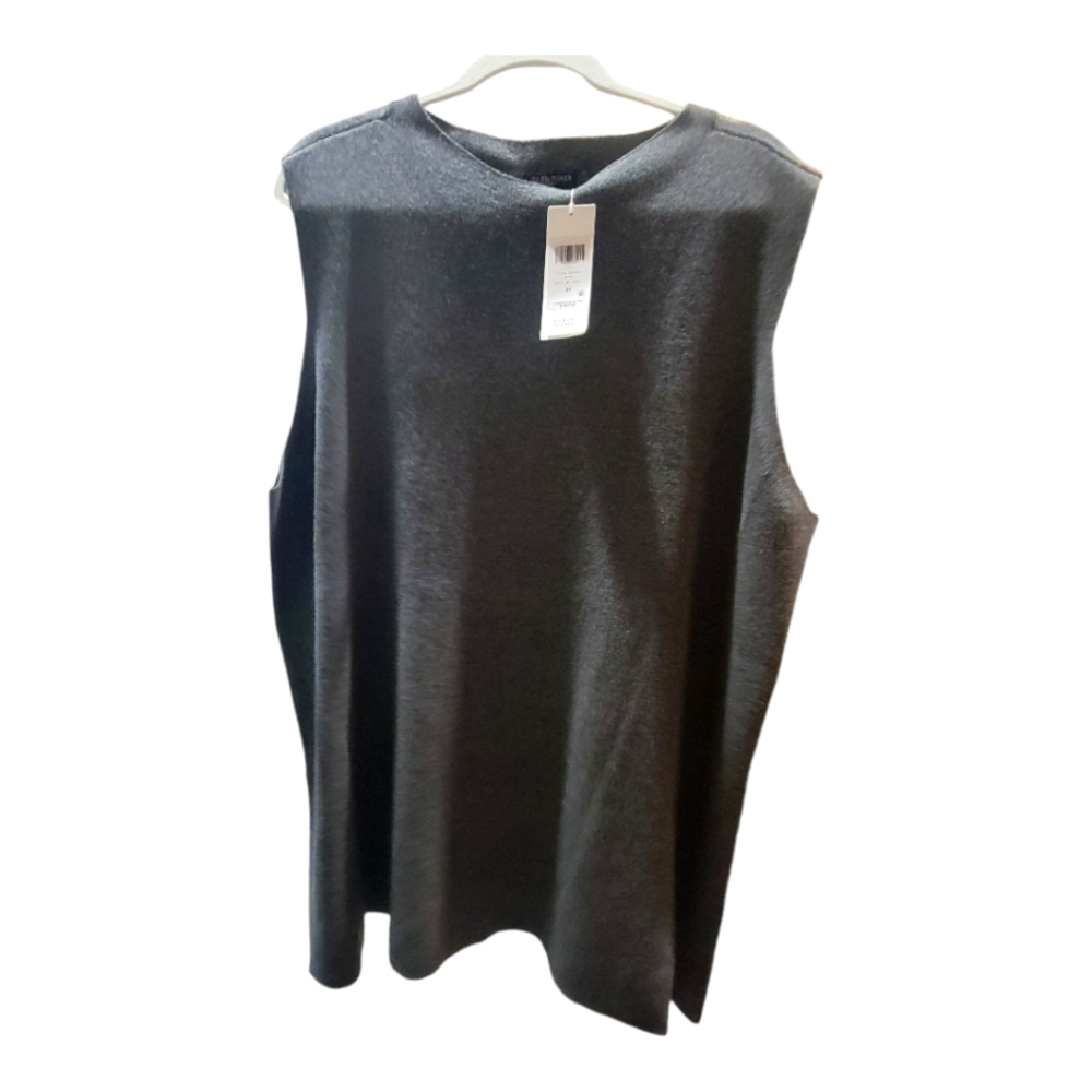 Eileen Fisher Mock Neck Wool Sleeveless Tunic